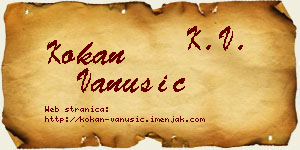 Kokan Vanušić vizit kartica